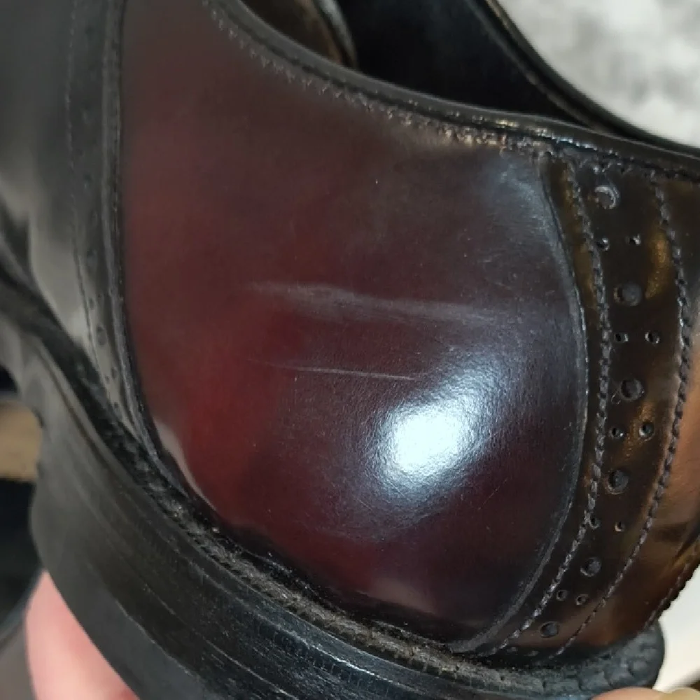 Florsheim Mens 2 Tone Burgundy/Black Leather Oxfords Shoes Size 9-1/2